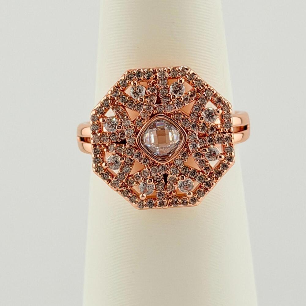 Bomb Party March 2026 Ring Sz 8 "The Jasmine Ring" Aquamarine Rose Gold - Picture 3 of 6